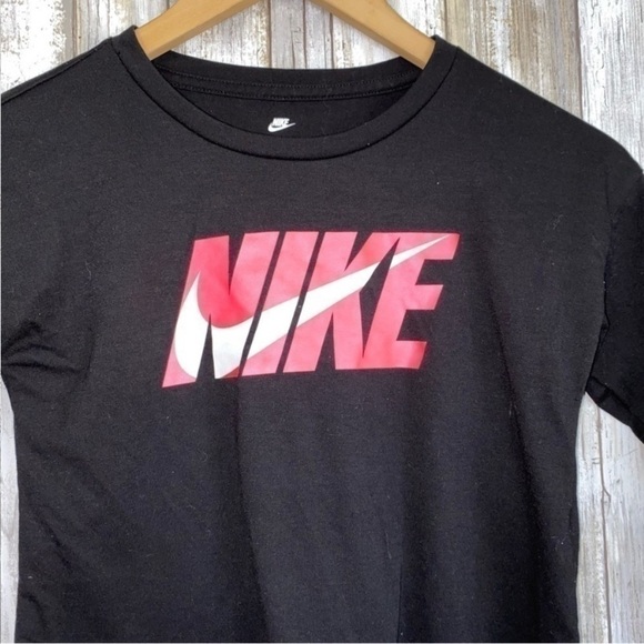 Nike Kids Black & Pink Logo Long Sleeve Tee - Picture 2 of 4